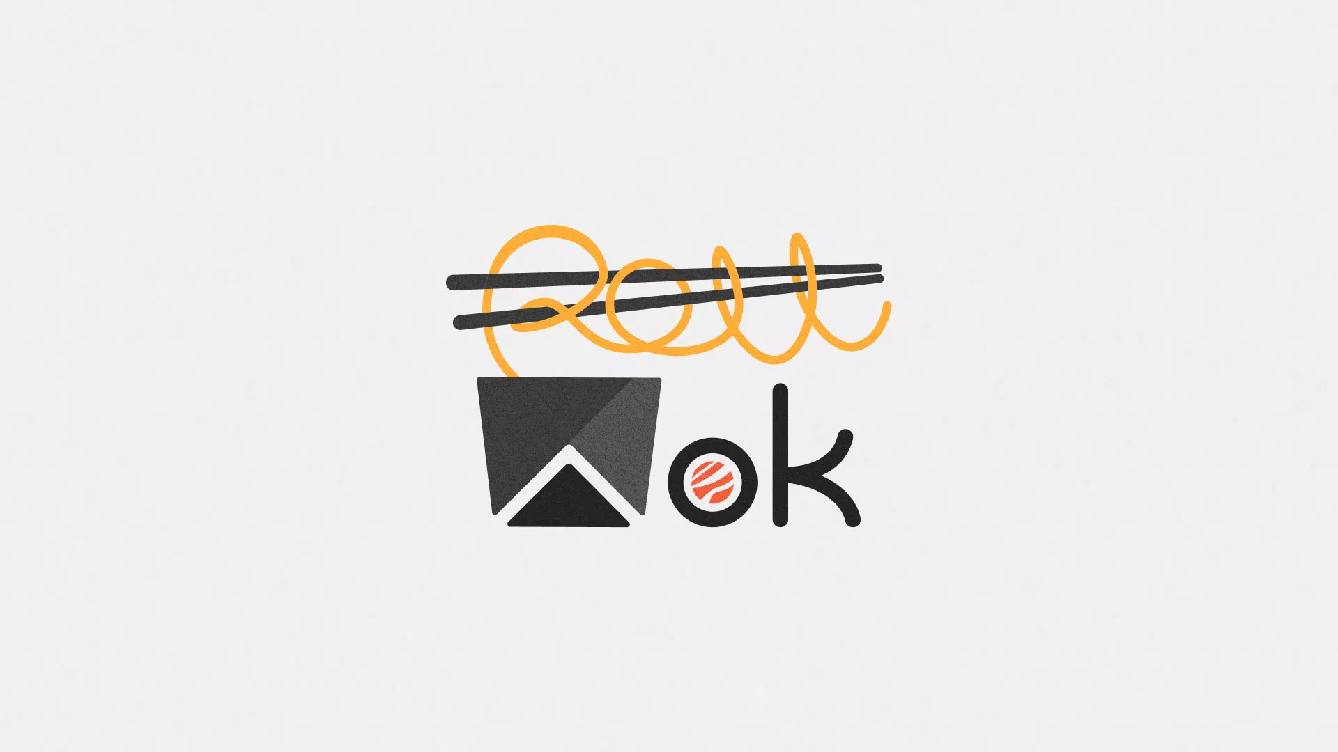 Разработка логотипа суши-бара «Roll Wok Club» в Дегтярске