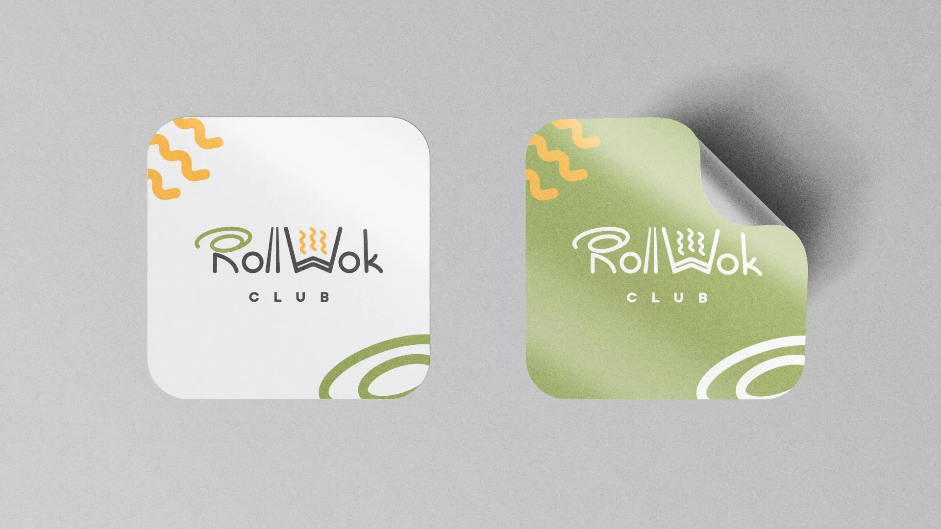 Разработка логотипа и фирменного стиля суши-бара «Roll Wok Club» в Дегтярске